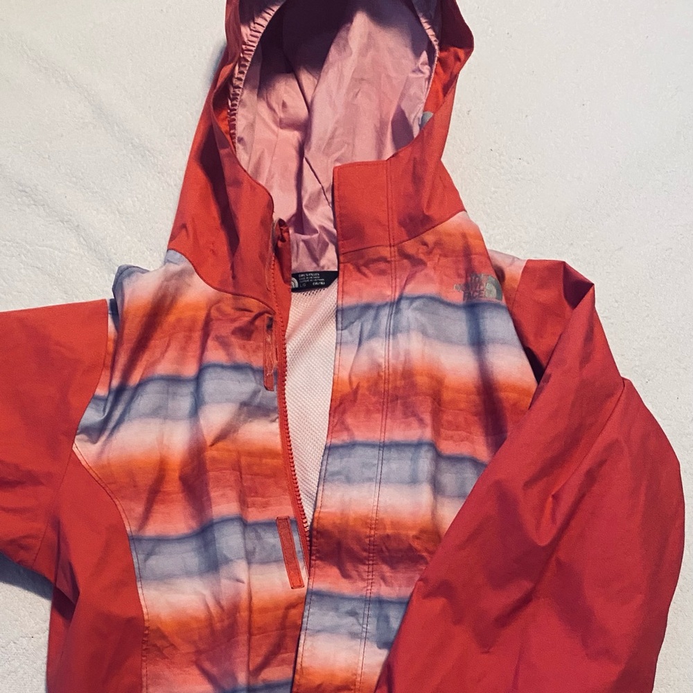 Pink north face rain jacket
